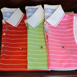 Tommy Hilfiger Polo Shirts - Vibrant Red, Green, Pink Nwot Never Been Used.
